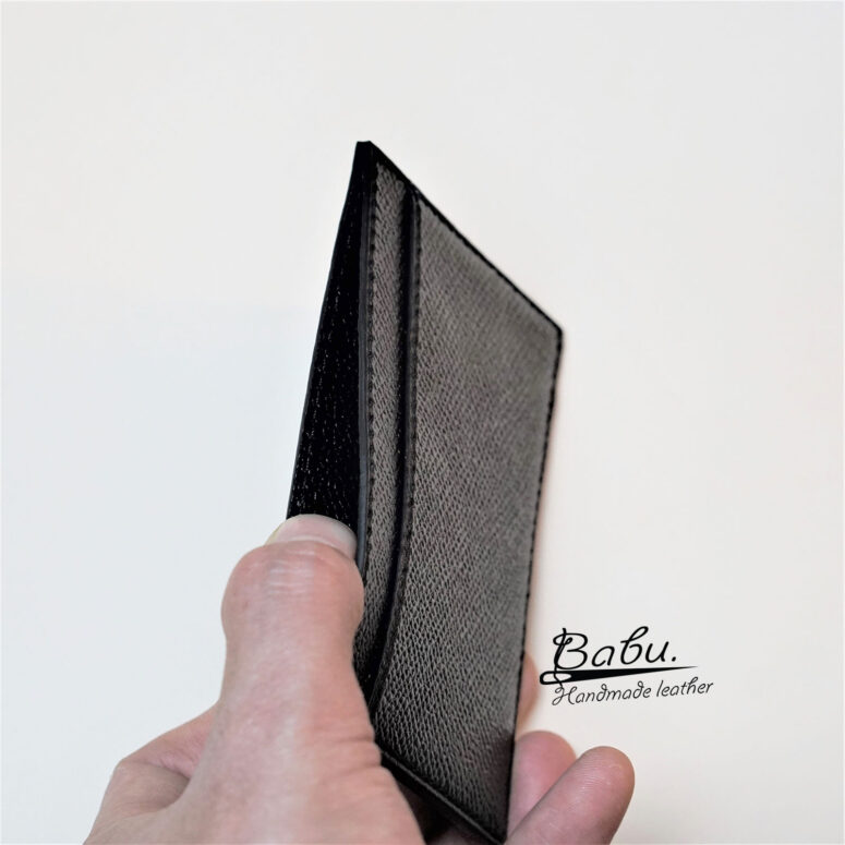 Black Epsom leather credit card holder