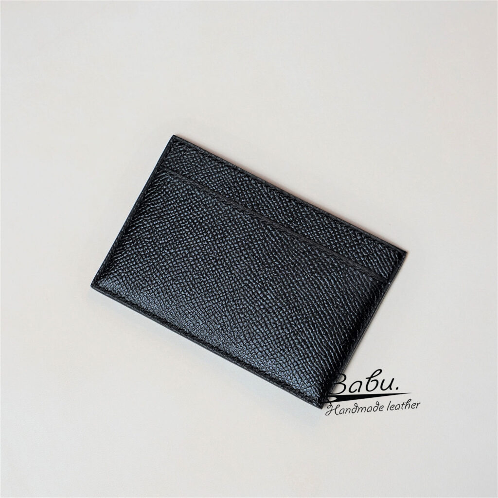 Black Epsom Calf leather credit card holder