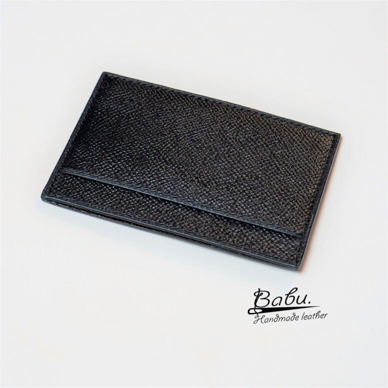 Black Epsom leather credit card holder