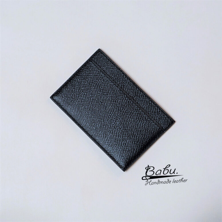 Black Epsom leather credit card holder