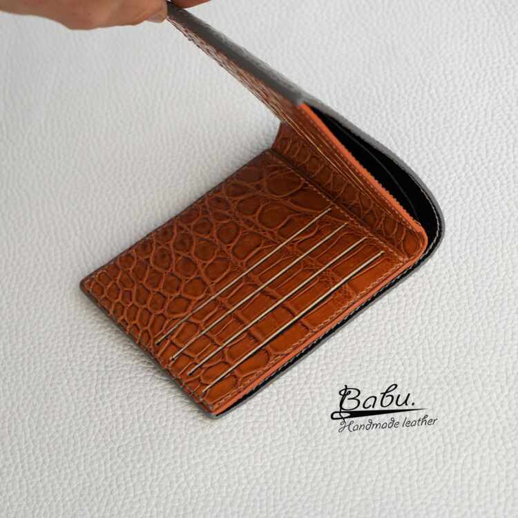 Golden Brown Alligator leather wallet for men