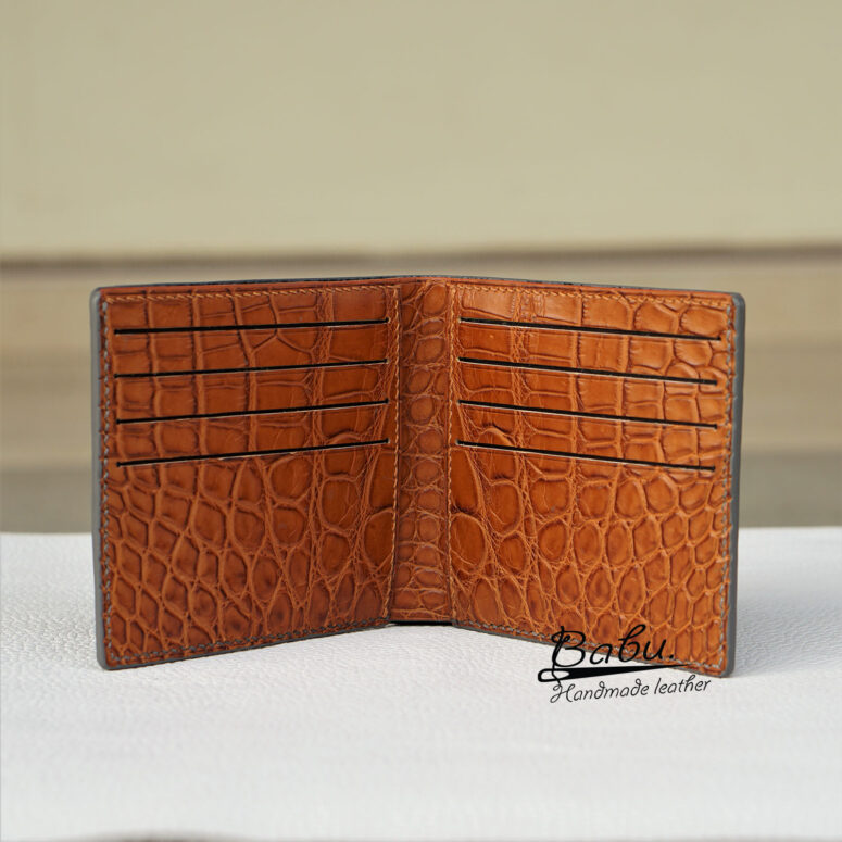 Golden Brown Alligator leather wallet for men