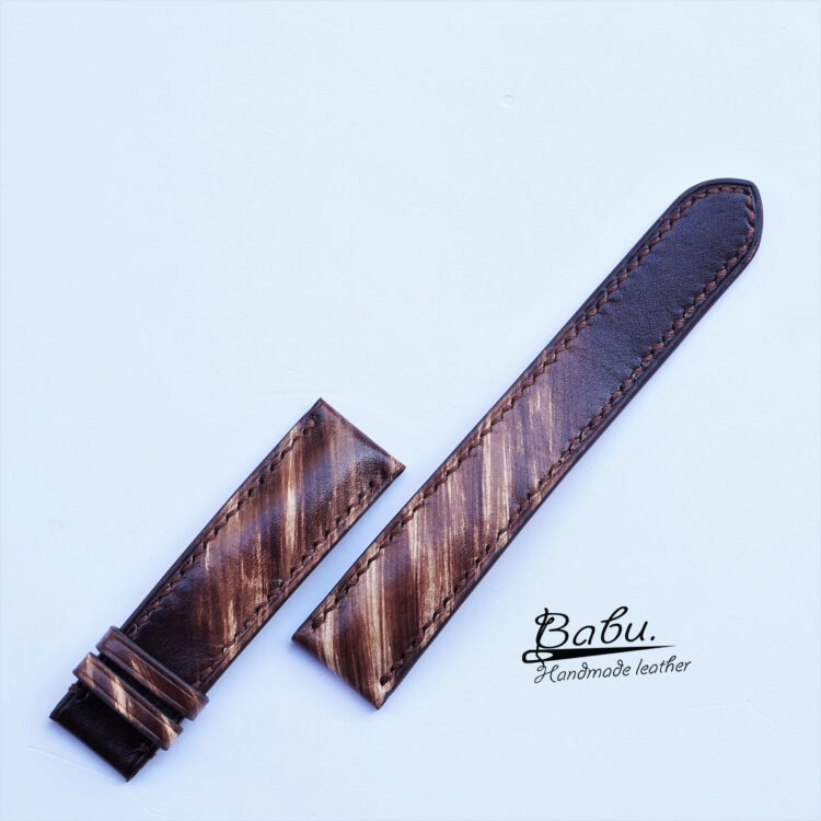 Veg-tan Cow leather watch strap Patina style