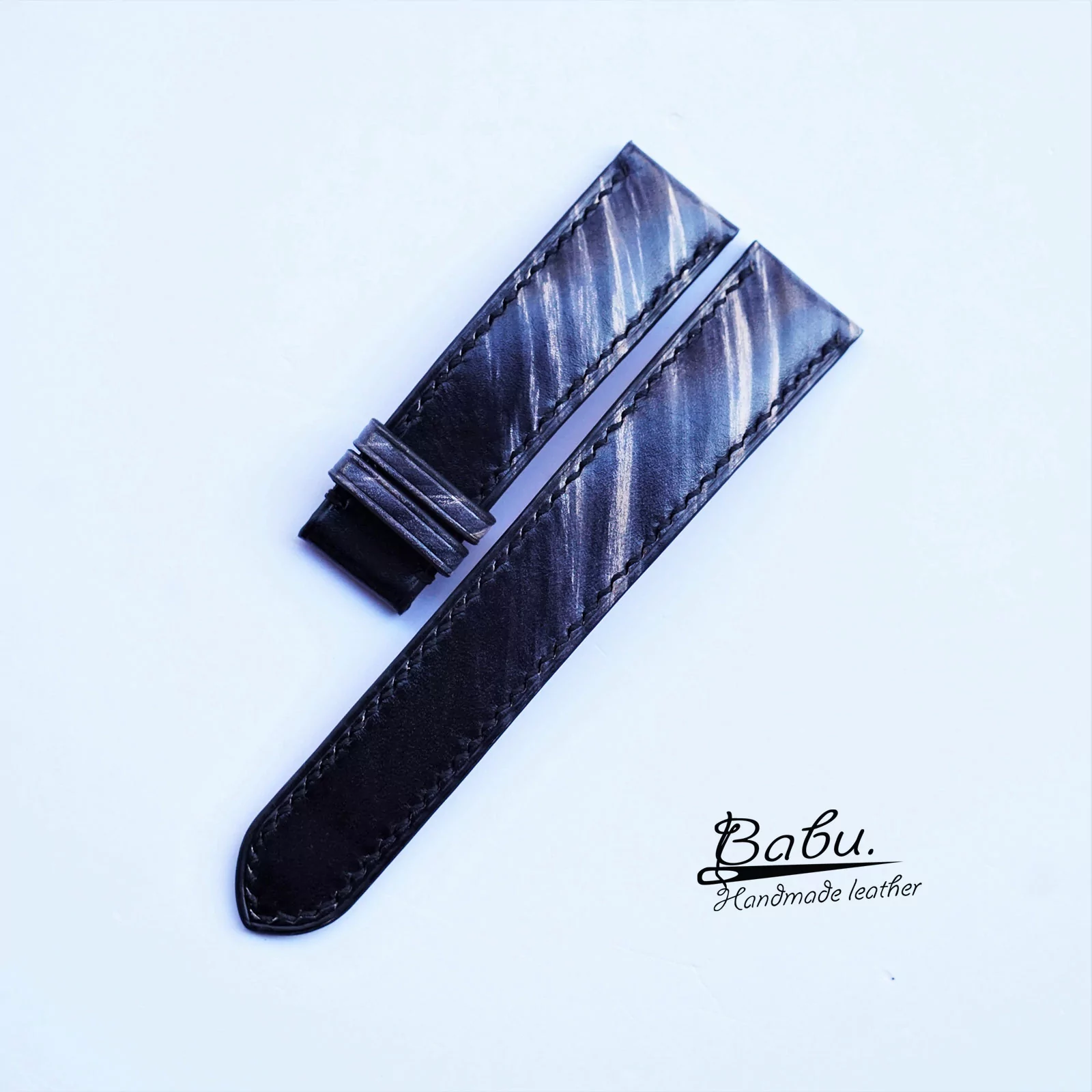 Veg-tan Cow leather watch strap Patina style