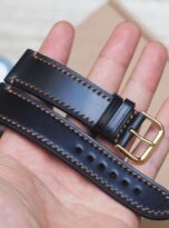 black shell cordovan leather watch band (1)