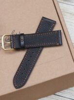 black shell cordovan leather watch band (10)