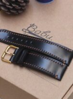 black shell cordovan leather watch band (4)