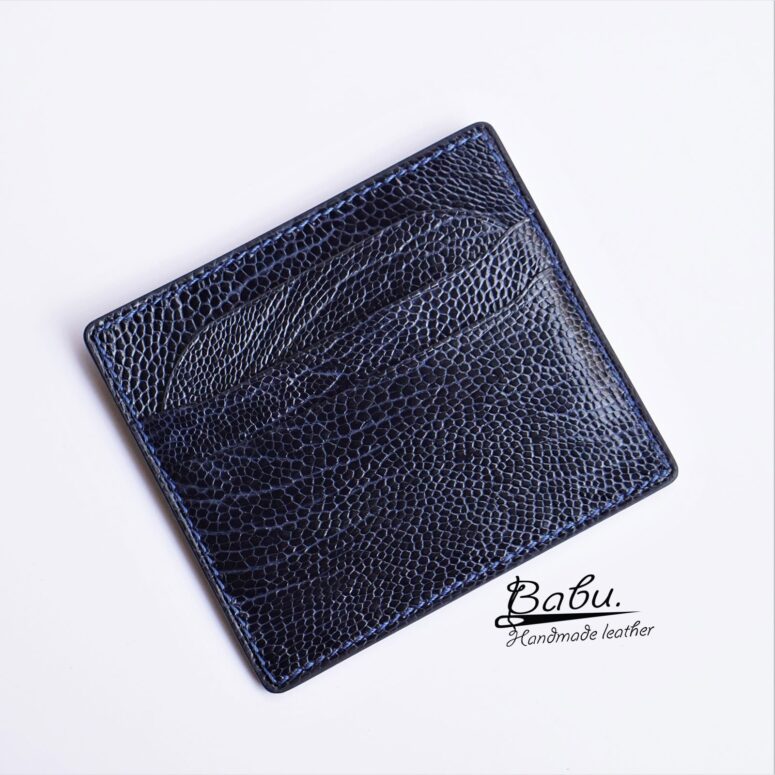 Ostrich leather credit card holder