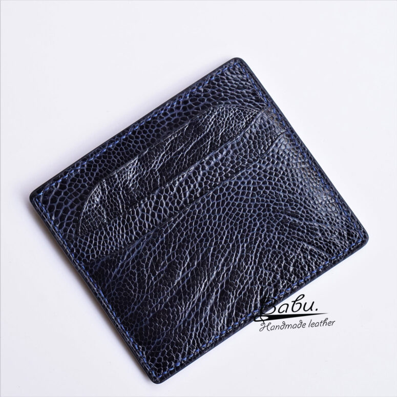 Ostrich leather credit card holder