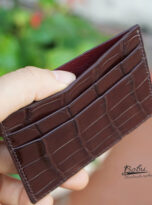 dark brown alligator leather credit card holder (1)
