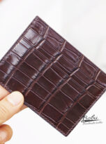 dark brown alligator leather credit card holder (2)