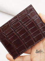 dark brown alligator leather credit card holder (4)