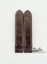 dark brown ostrich leather watch band for Cartier Santos (1)