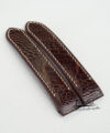 Dark Brown Ostrich watch band For Cartier Santos 100, Handmade Cartier leather strap SW291