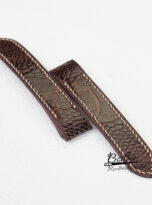 dark brown ostrich leather watch band for Cartier Santos (4)