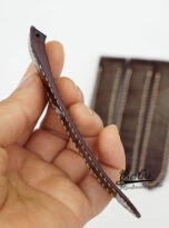 dark brown ostrich leather watch band for Cartier Santos (5)