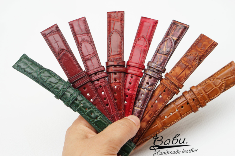 Handmade alligator leather watch straps full sizes