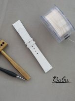 Cream white lizard leather watch strap quick release spring bars (2)