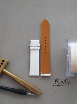 Cream white lizard leather watch strap quick release spring bars (4)