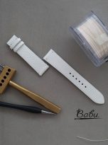 Cream white lizard leather watch strap quick release spring bars (5)