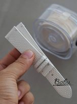 Cream white lizard leather watch strap quick release spring bars (6)
