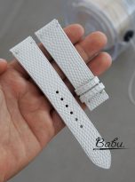Cream white lizard leather watch strap quick release spring bars (7)