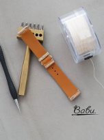 Dark Beige lizard leather watch strap with quick release bars (1)