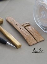 Dark Beige lizard leather watch strap with quick release bars (2)