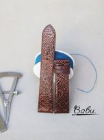 Dark brown ostrich leg leather watch band with quick release bars (6)