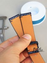 Deep blue ostrich watch band with quick release bars (5)