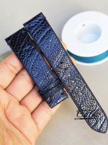 Deep blue ostrich watch band with quick release bars (6)