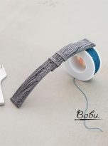 Grey Nubuck Ostrich watch band with Quick Release Spring bars (3)