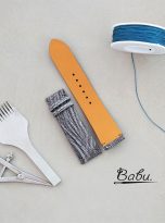 Grey Nubuck Ostrich watch band with Quick Release Spring bars (5)