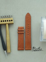Quick Release watch strap – brown lizard leather watch band (5)