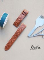 quick release brown ostrich leg leather watch strap (3)