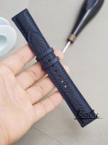 Dark Blue Togo Calf leather strap with quick release spring bars (1)