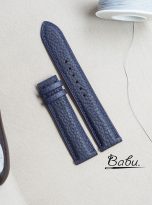 Dark Blue Togo Calf leather strap with quick release spring bars (3)