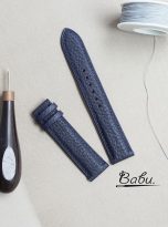 Dark Blue Togo Calf leather strap with quick release spring bars (4)