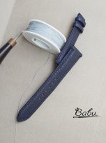 Dark Blue Togo Calf leather strap with quick release spring bars (6)