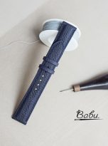 Dark Blue Togo Calf leather strap with quick release spring bars (9)