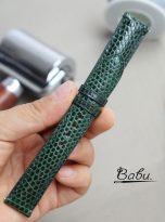Moss green lizard leather watch strap (1)