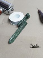 Moss green lizard leather watch strap (3)
