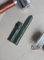 Moss green lizard leather watch strap (5)