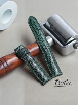Moss green lizard leather watch strap (6)