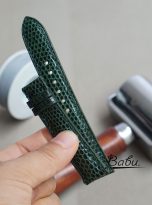 Moss green lizard leather watch strap (7)