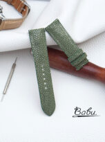 handmade moss green stingray leather watch strap (2)