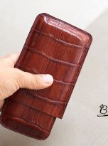 brown alligator leather cigar case handcrafted (2)