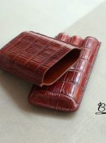 brown alligator leather cigar case handcrafted (3)
