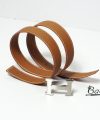 Gold Brown Togo Leather Belt, High Quality Calf Leather Belt LB089