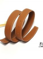 golden brown Togo leather belt handcrafted (2)